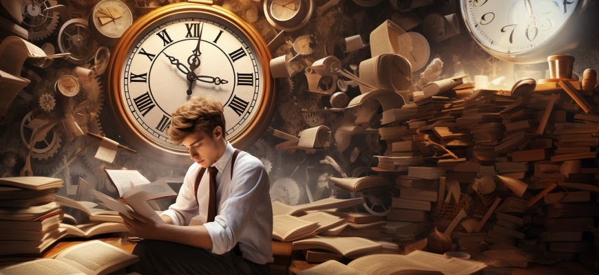 A man thinking about present, past and future tenses